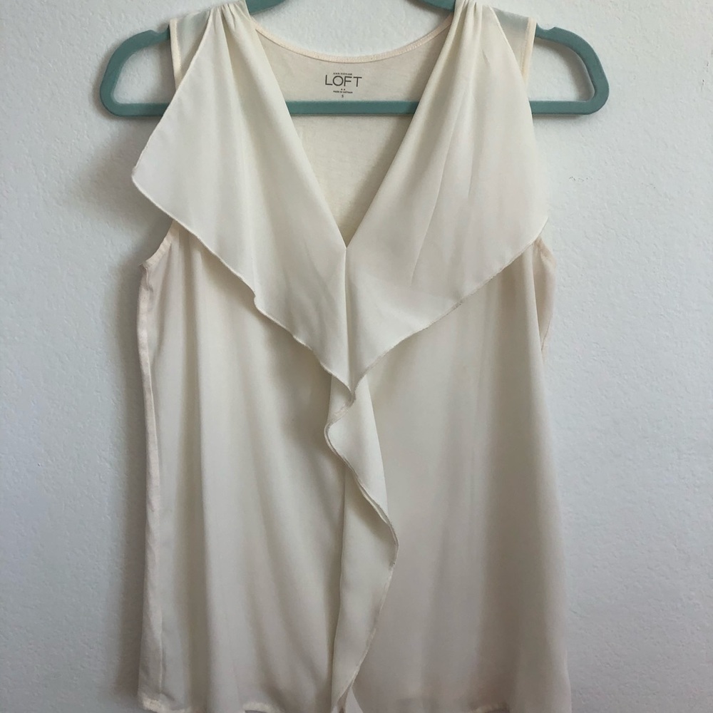 Loft Work Blouse White/Ruffle